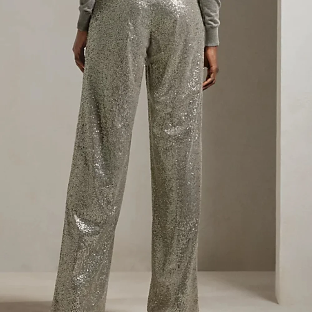 Welles Embellished Wide-Leg Pant. Ralph Lauren Collection - Picture 3 of 12